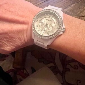 Fossil Silver and White Smartwatch